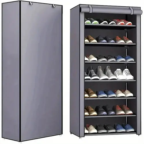 6-Layer Shoe Rack Cabinet: Waterproof, Dustproof & Lightweight