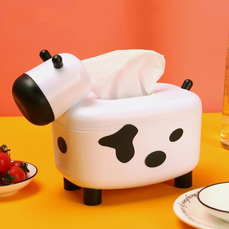 2 in 1 Cow Tissue Box with Toothpick Holder