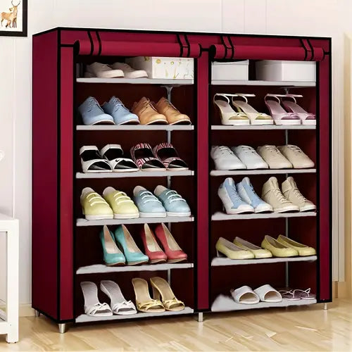 6-Layer Shoe Rack Cabinet: Waterproof, Dustproof & Lightweight