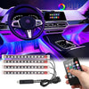 Multi-Color Car LED Interior Lights with Remote (4PCS)