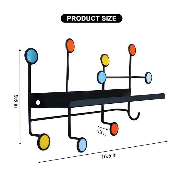 Nordic Style Wall Shelf With Hooks (Premium Quality)