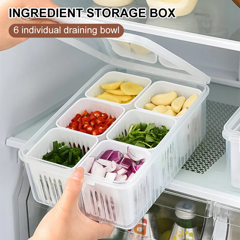 6-Grids Refrigerator Storage Box