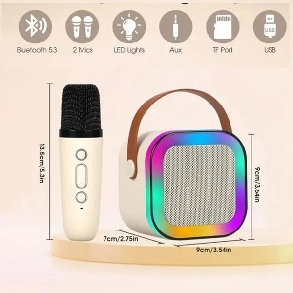 K12 Mini Bluetooth Karaoke Speaker with Wireless Microphone