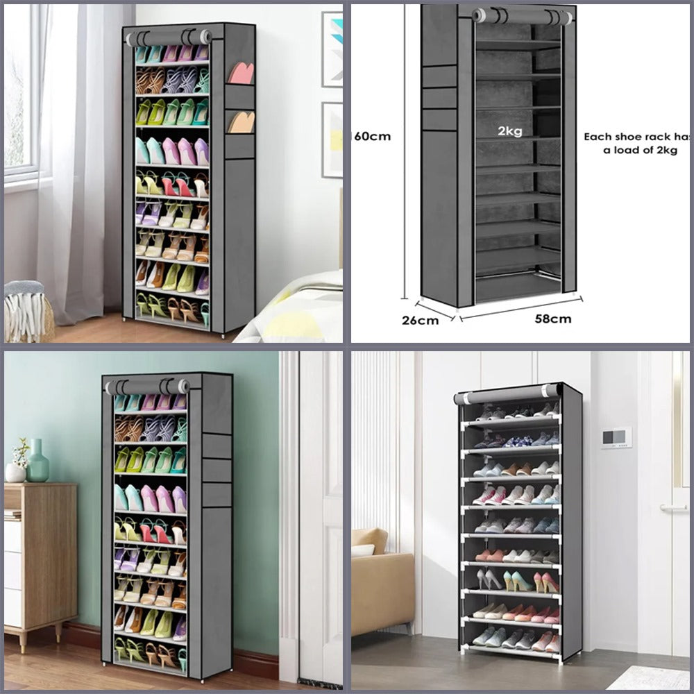 6-Layer Shoe Rack Cabinet: Waterproof, Dustproof & Lightweight