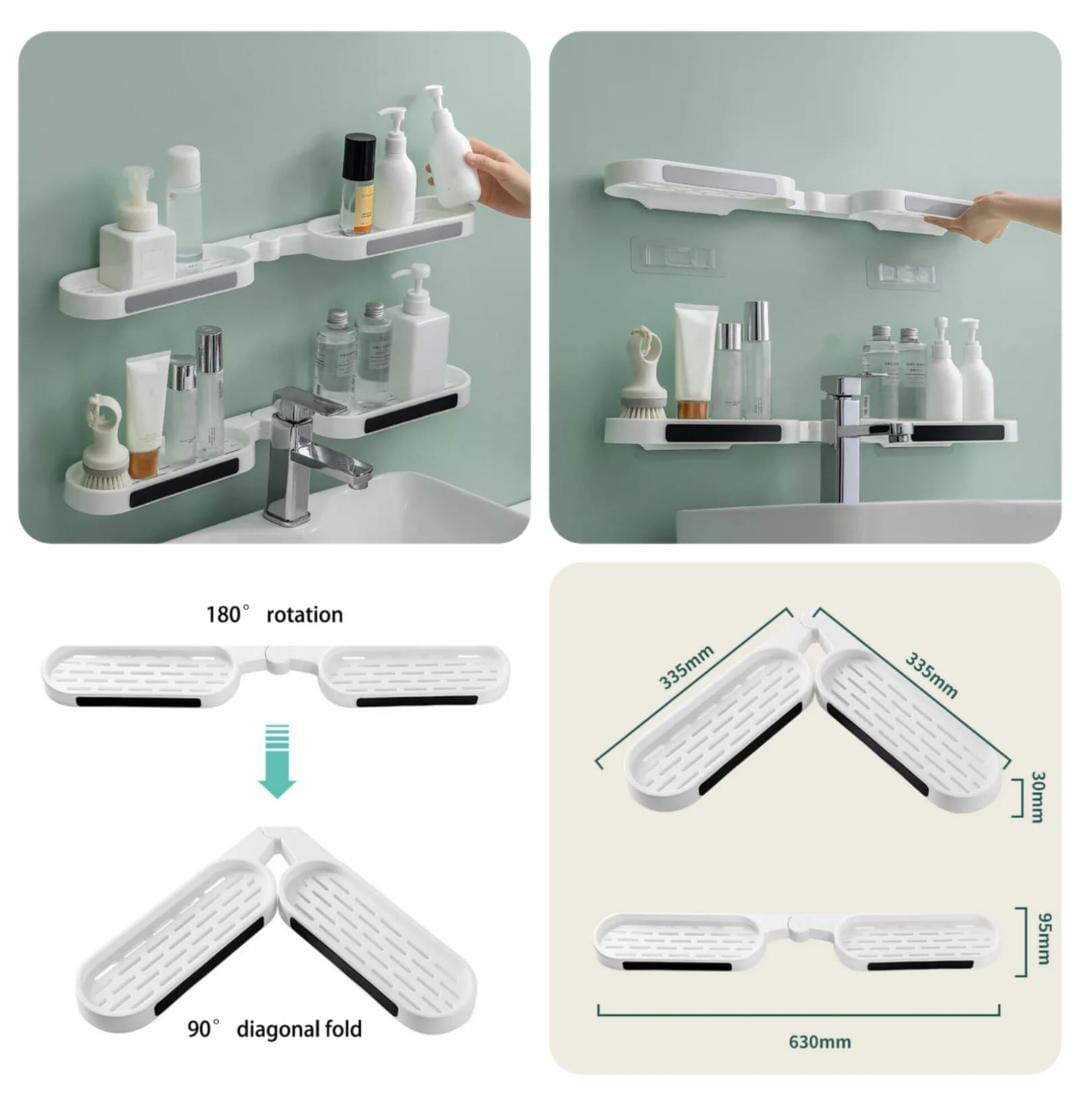 Punch-Free Bathroom Corner Rack