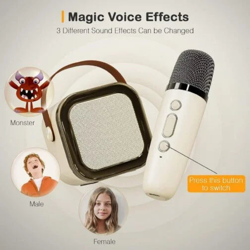 K12 Mini Bluetooth Karaoke Speaker with Wireless Microphone