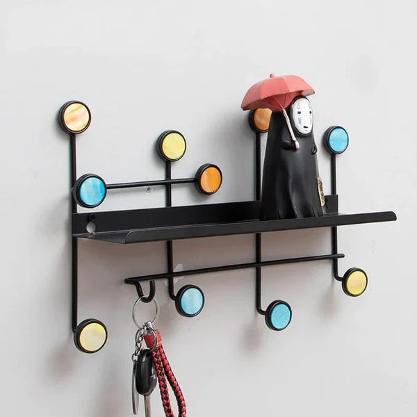 Nordic Style Wall Shelf With Hooks (Premium Quality)