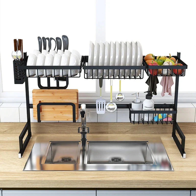 Multi-Functional Over-Sink Dish Drying Rack